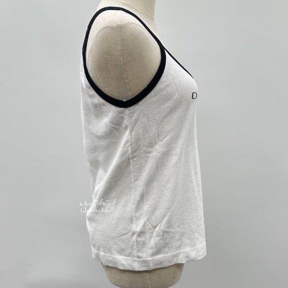 Donna Karan New York Intimates White Tank Top with Black Trim Size Large - Picture 4 of 6
